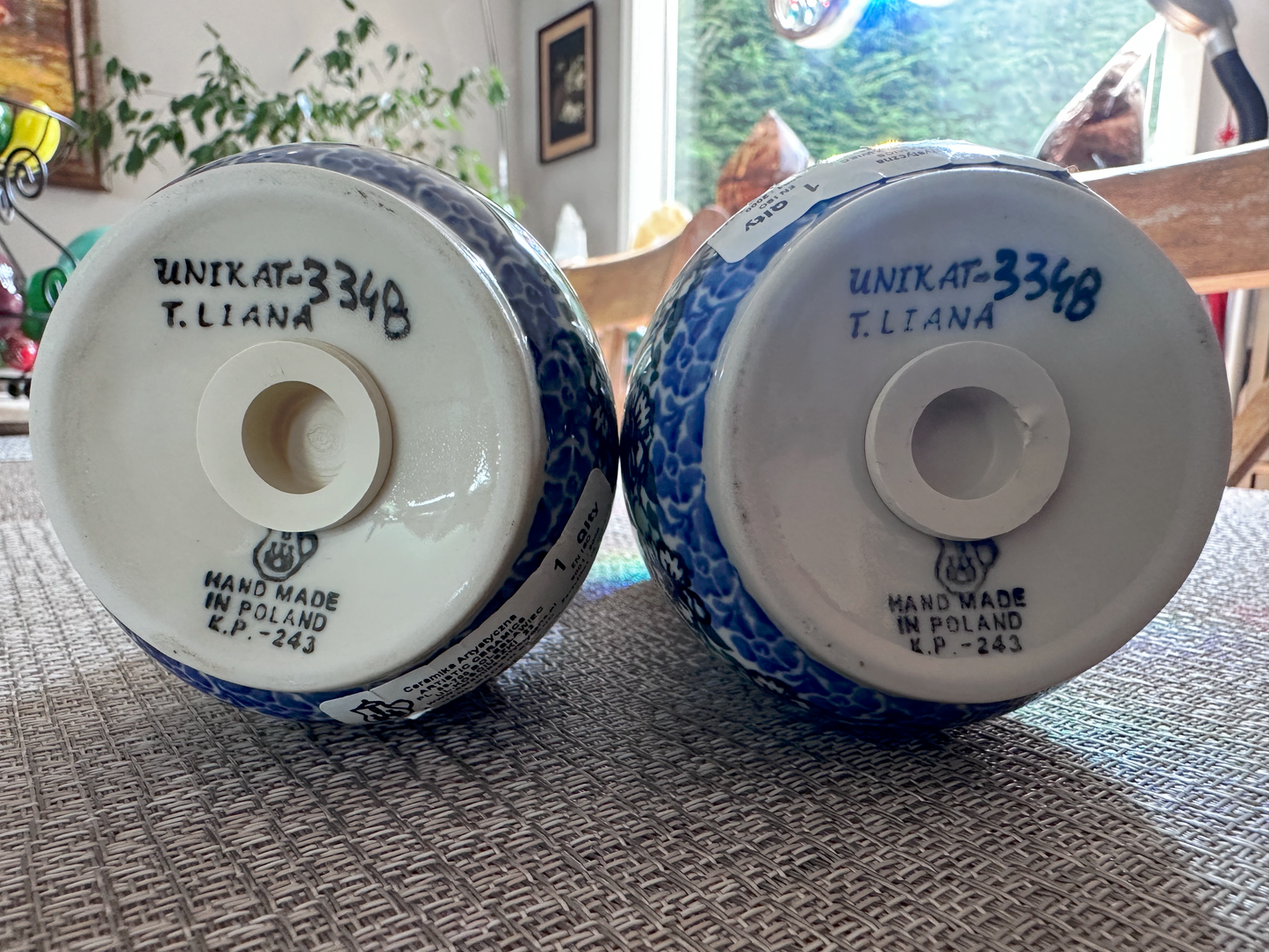 Ceramika Artystyczna Bolesławiec Polish - Handmade - Pottery Salt and Pepper Shaker Set – UNIKAT #3348 – Artist Signed by T. Liana