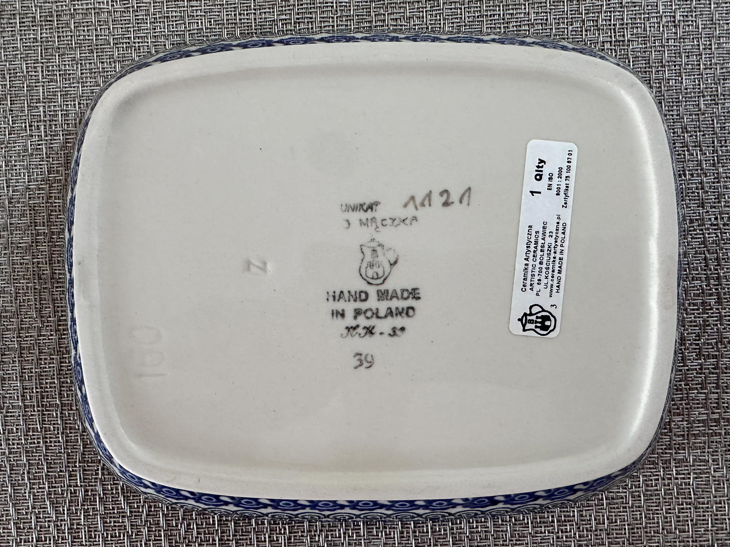 Ceramika Artystyczna – Bolesławiec Hand Made Polish Pottery - Rectangular Snack Tray – Artist Signed I. Maczka – Unikat #1121