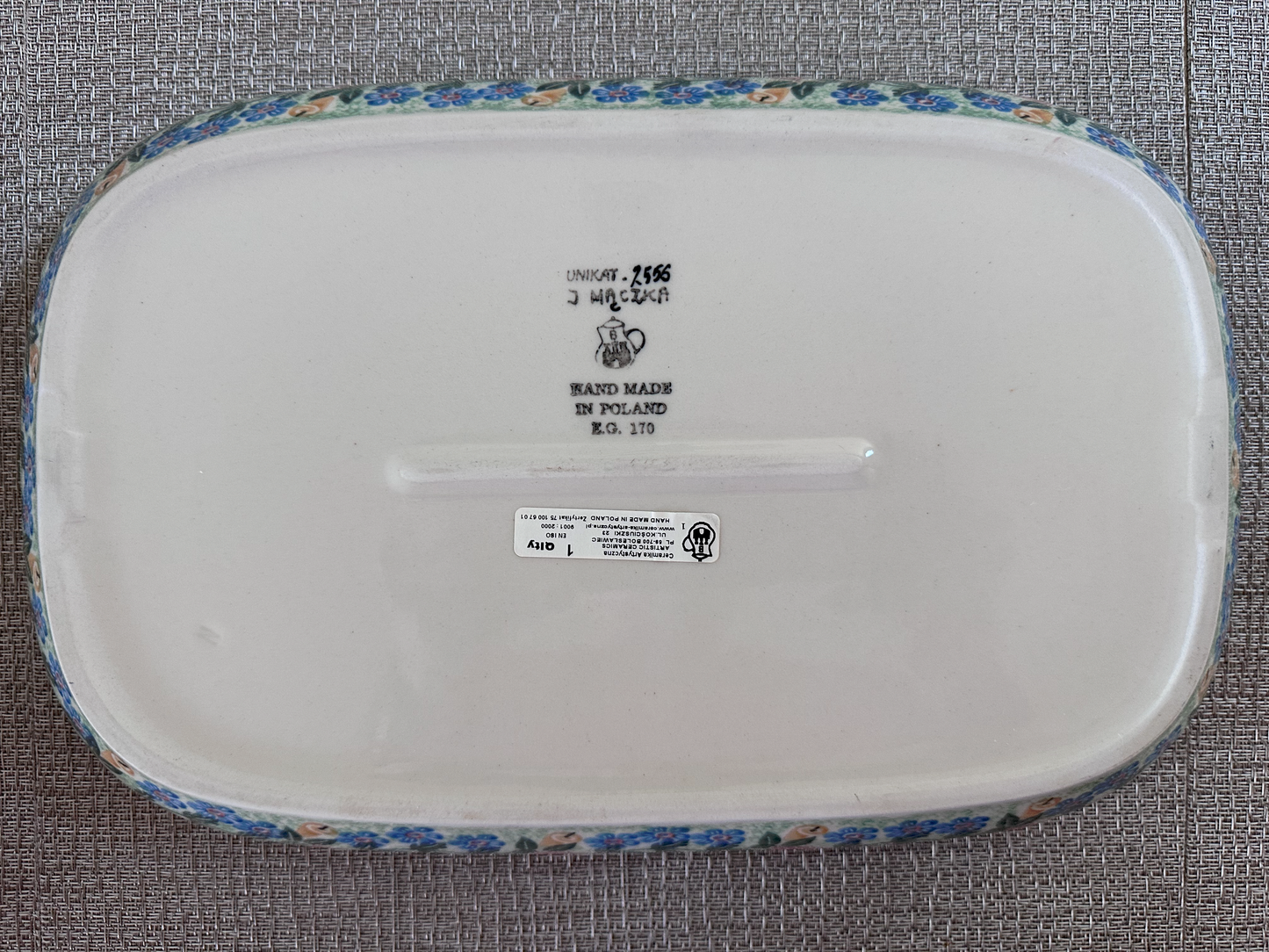 Ceramika Artystyczna – Bolesławiec Hand Made Polish Pottery - Rectangular Hors d'Oeuvre / Serving Tray – Artist Signed J. Macika – Unikat #2556