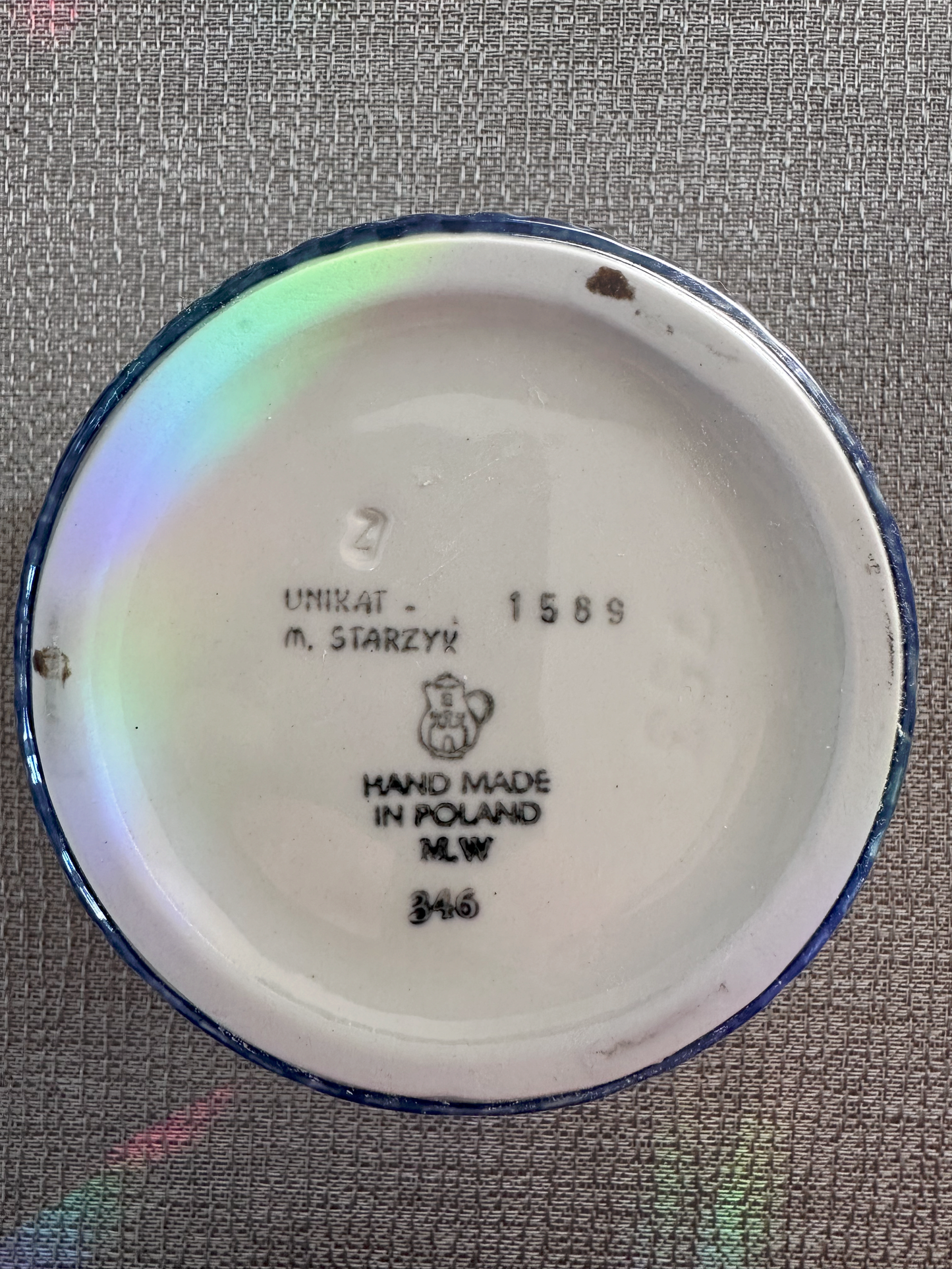 Ceramika Artystyczna – Bolesławiec Hand Made Polish Pottery - Round Flower Pot – Unikat #1589 - Artist Signed M. Starzyk – 7" Diameter