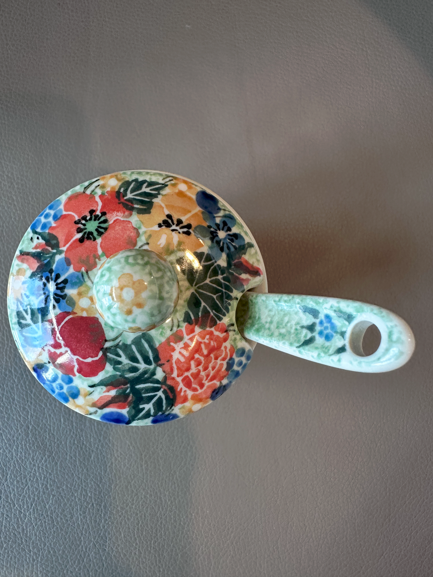 Ceramika Artystyczna Bolesławiec Polish Pottery - Hand-Painted Honey Jar – Unikat #3713 – Artist Signed by M. Starzyk