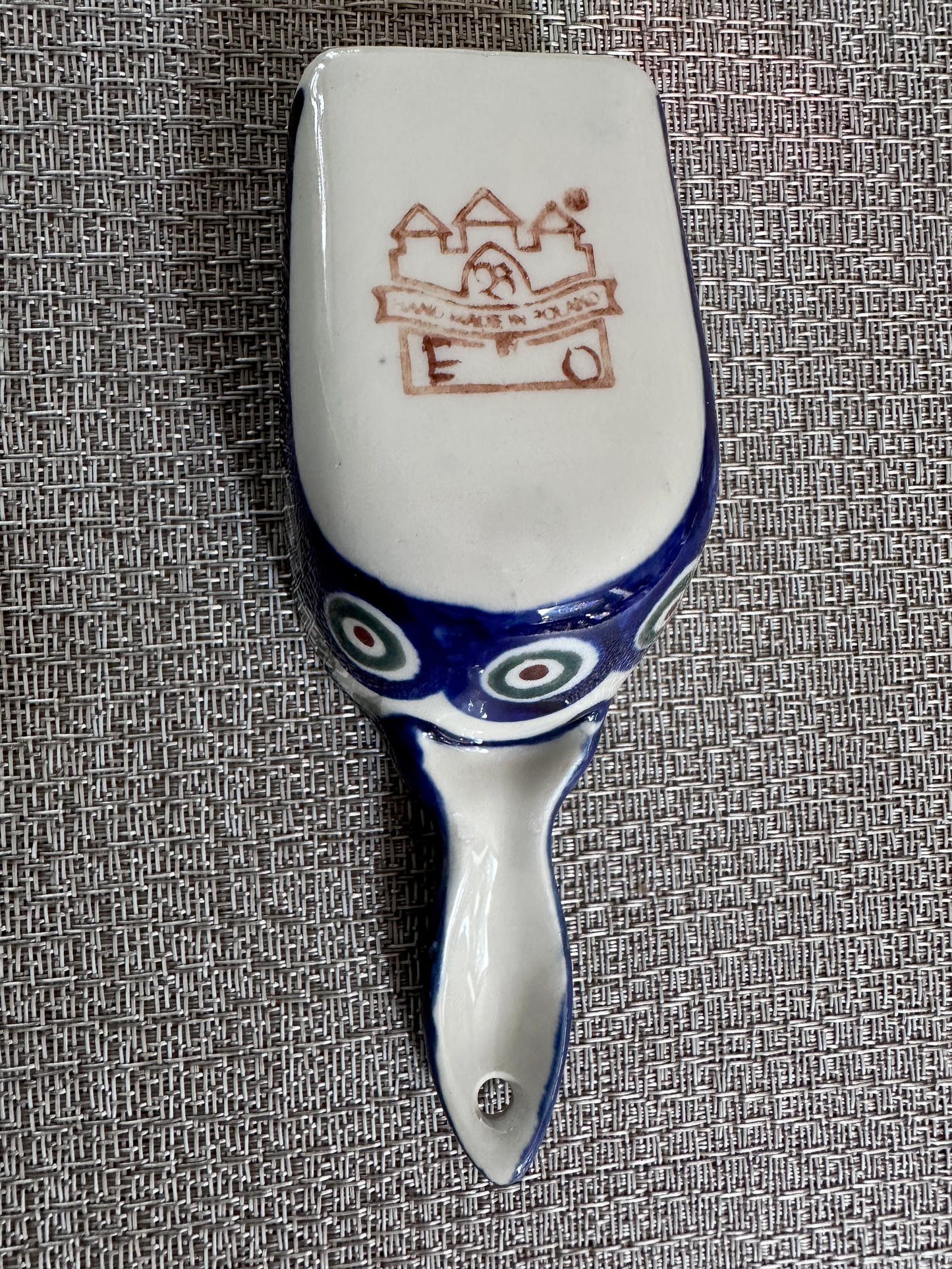 Zakłady Ceramiczne Bolesławiec Polish Pottery - Handmade - "Peacock Leaf" Pattern - Scoop – 2"(W) x 5" (L)