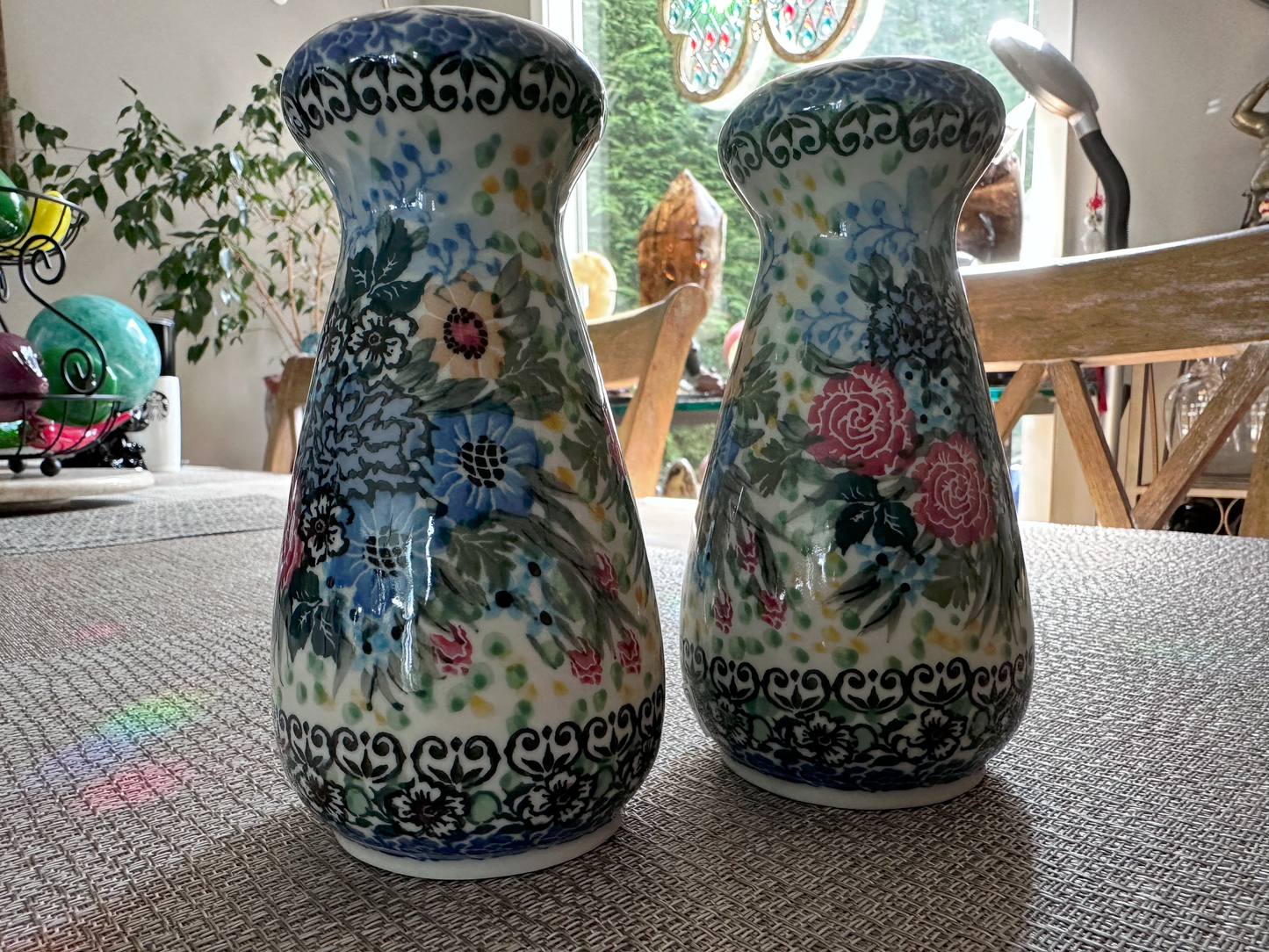 Ceramika Artystyczna Bolesławiec Polish - Handmade - Pottery Salt and Pepper Shaker Set – UNIKAT #3348 – Artist Signed by T. Liana