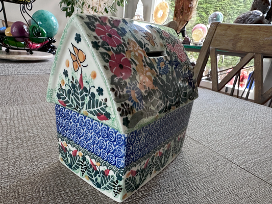 Ceramika Artystyczna Bolesławiec Polish Pottery - Handmade - Piggy Bank – UNIKAT #2550 – Artist Signed by M. Starzyk