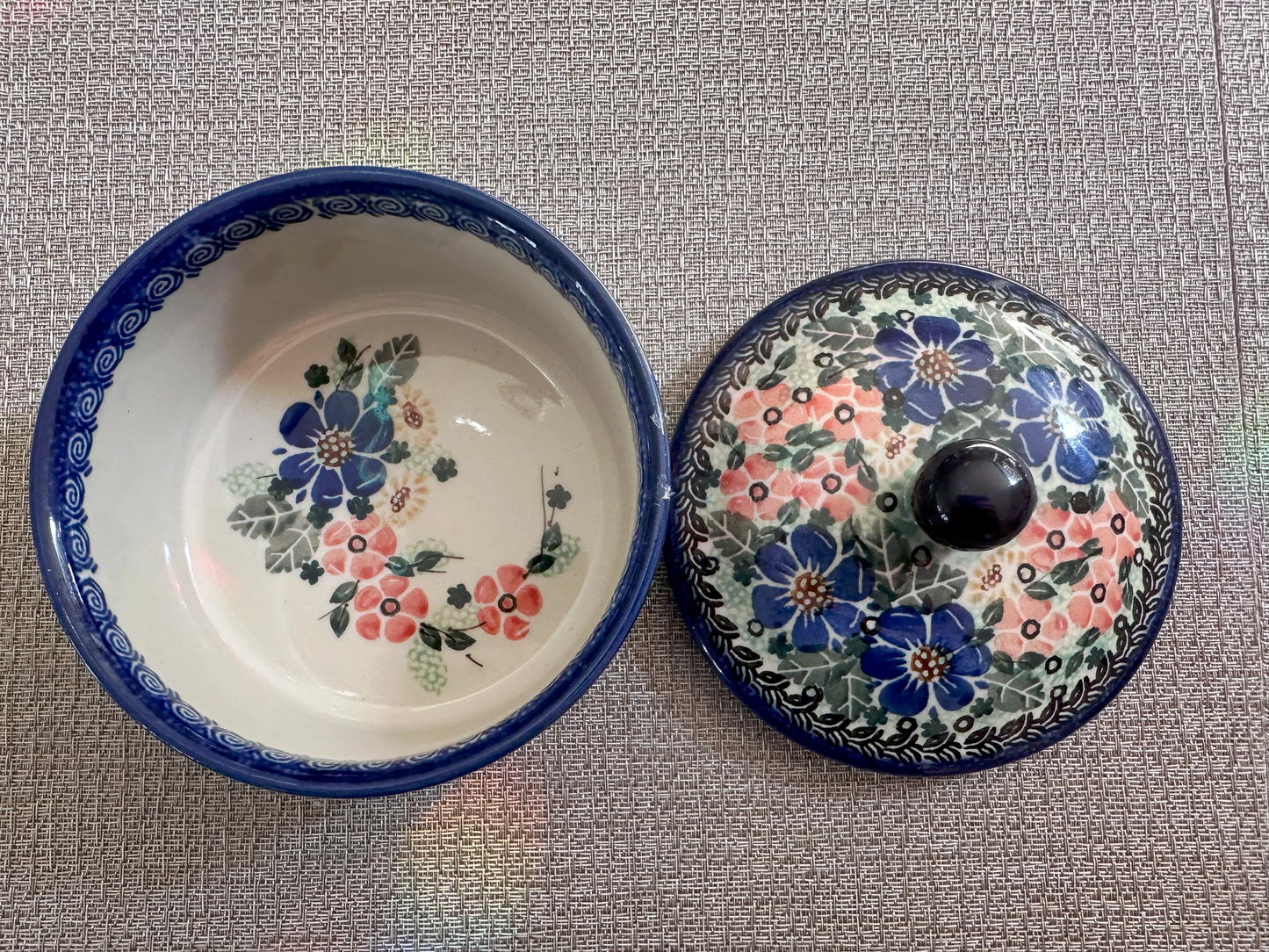 Ceramika Artystyczna Bolesławiec Polish Pottery - Handmade - Butter Dish – UNIKAT #2200 – Artist Signed by M. Starzyk