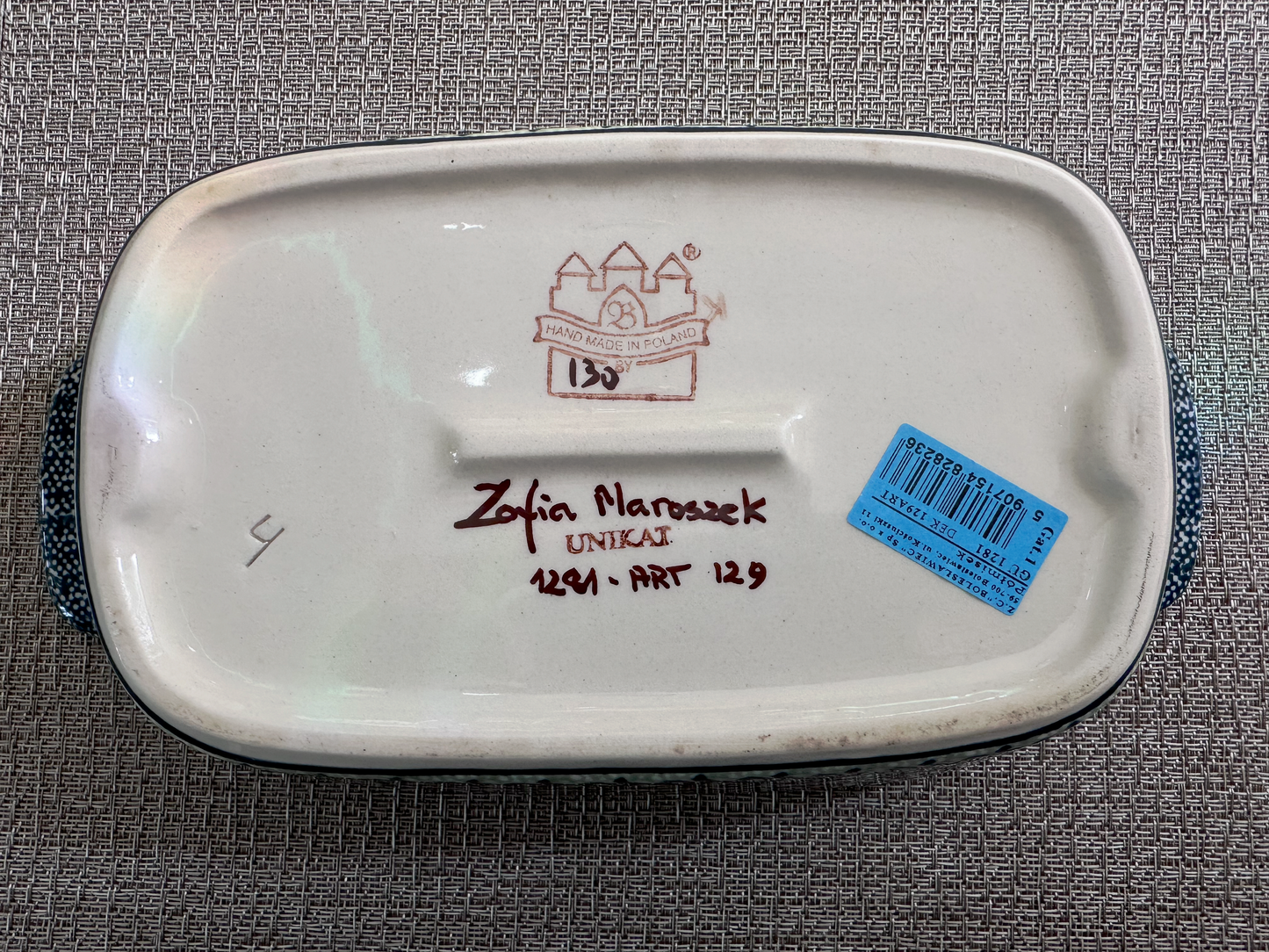 Zakłady Ceramiczne Bolesławiec Polish Pottery - Handmade - Baking Dish with Handles – UNIKAT #1281-ART-129 – Artist Signed by Zodia Marosack