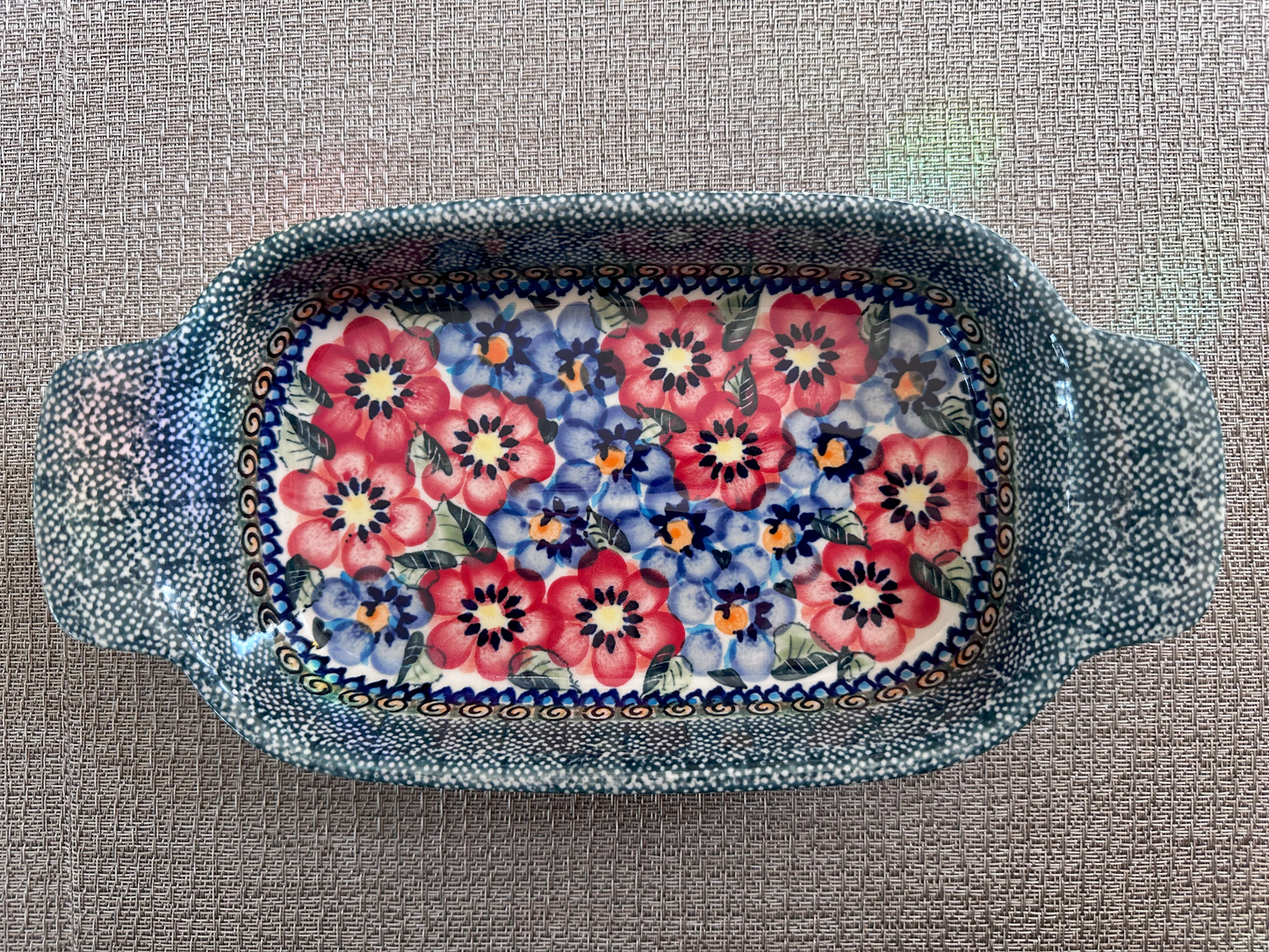 Zakłady Ceramiczne Bolesławiec Polish Pottery - Handmade - Baking Dish with Handles – UNIKAT #1281-ART-129 – Artist Signed by Zodia Marosack