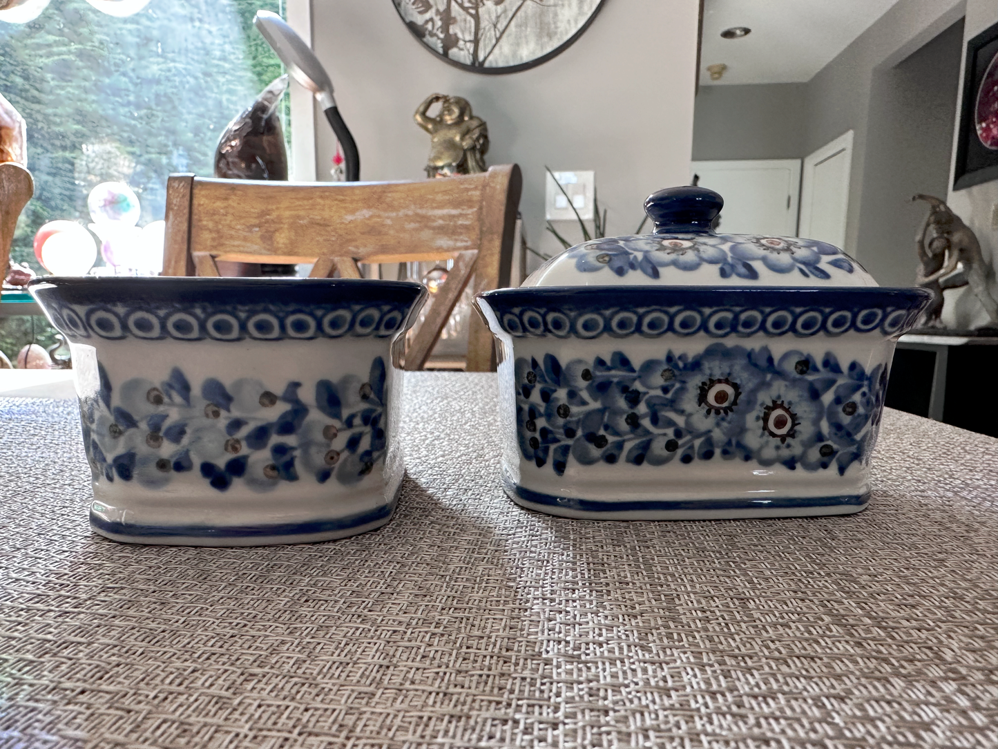 Ceramika Artystyczna Bolesławiec Polish Pottery - Handmade - 2x Salt Boxes with 1x Lid – UNIKAT #189 – Artist Signed by K. Deptlna