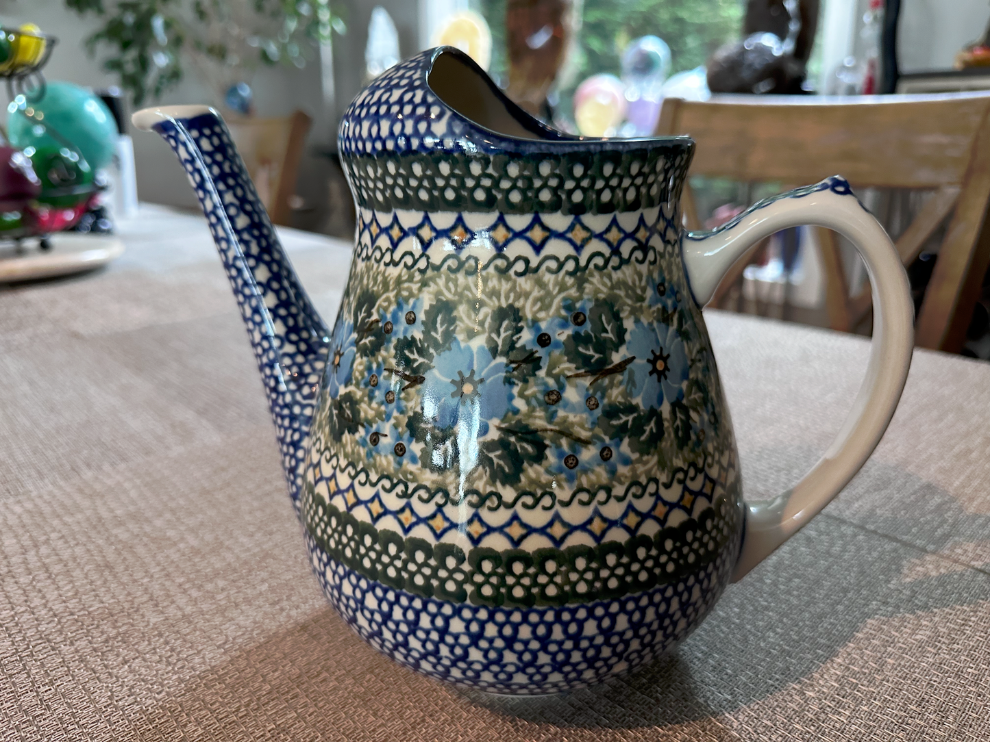 Ceramika Artystyczna Bolesławiec Polish Pottery Water Pitcher – Unikat #1042 – Handmade - Artist Signed by Teresa Andrukiewicz, 2 Qt