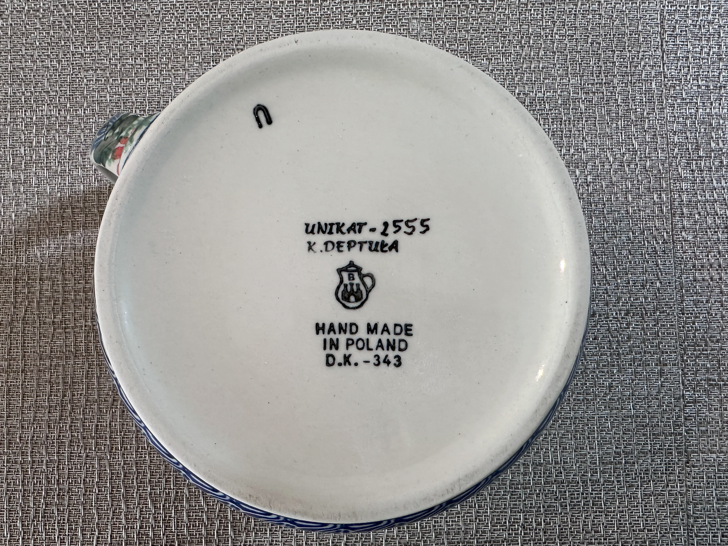 Ceramika Artystyczna Bolesławiec Polish Pottery - Pitcher – Unikat #2555 – Handmade and Artist Signed by K. Deptuka - 1 Qt