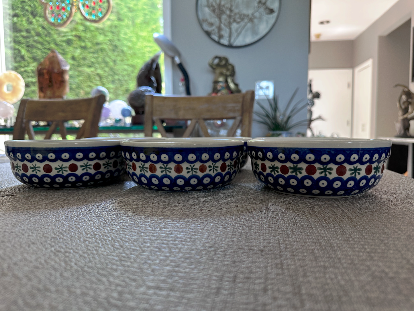 akłady Ceramiczne – Bolesławiec Hand Made Polish Pottery - Serving Bowl Set (6 pcs) – “Mosquito” Pattern – 2 1/2"(H) x 6"(Dia) - 14 Oz