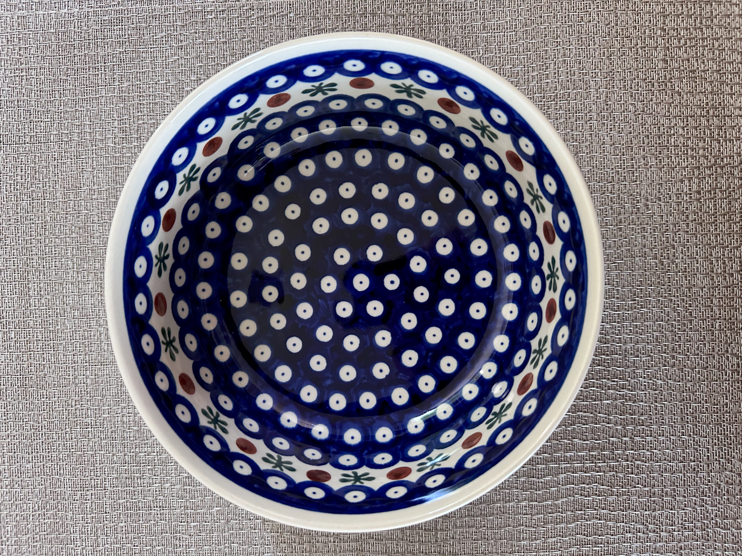 Zakłady Ceramiczne – Bolesławiec Hand Made Polish Pottery - Round Serving Bowl – “Mosquito” Pattern – 2 1/2"(H) x 7"(Dia), 24 Oz