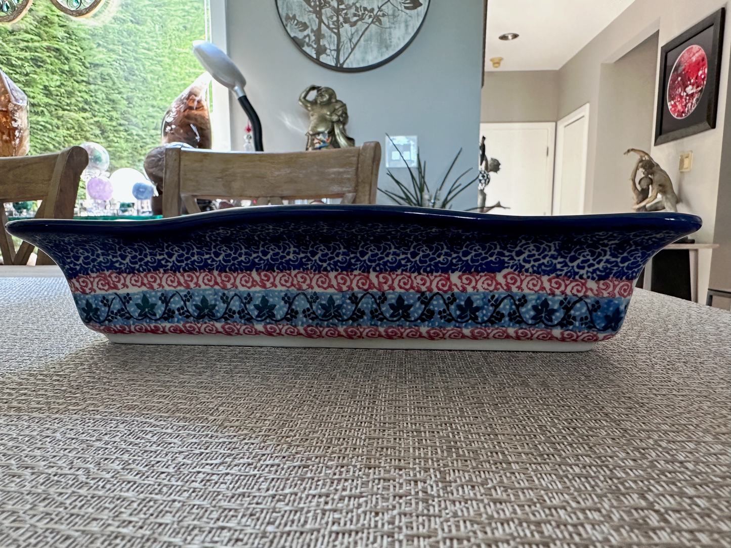 Ceramika Artystyczna – Bolesławiec Hand Made Polish Pottery Square Scalloped Edge Bowl – Artist Signed T. Liana – Limited Edition "True Royalty" Pattern - Unikat #4058 – 1 Qt