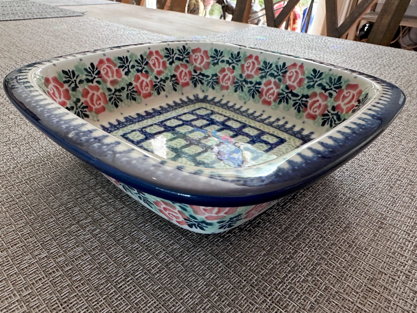 Ceramika Artystyczna – Bolesławiec Hand Made Polish Pottery - Square Dish – Artist Signed Z.T. Supbrzyx – Unikat #995 – 2-Cup Capacity