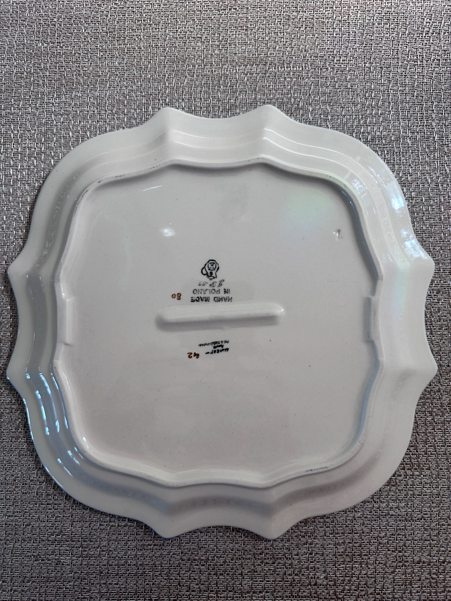 Ceramika Artystyczna – Bolesławiec Hand Made Polish Pottery - 10 3/4" Square Platter – Artist Signed P. S. Czajkowska – Unikat #42