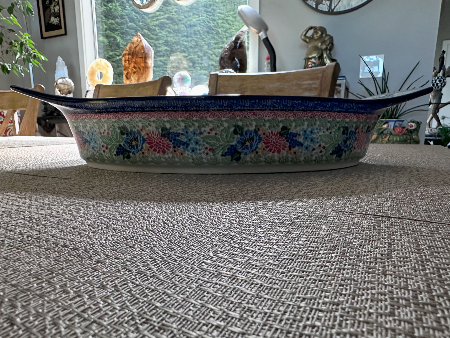 Ceramika Artystyczna – Bolesławiec Hand Made Polish Pottery - Large Oval Serving / Baking Dish – Artist Signed T. Liana – Limited Edition “Sweet Sentimental Feelings” Pattern – Unikat #4055