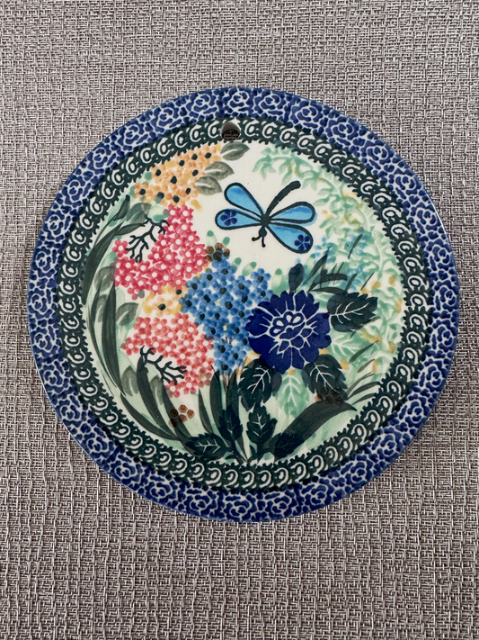 Ceramika Artystyczna – Bolesławiec Hand Made Polish Pottery - 7 1/4" Round Trivet – Artist Signed T. Liana – Unikat #2021