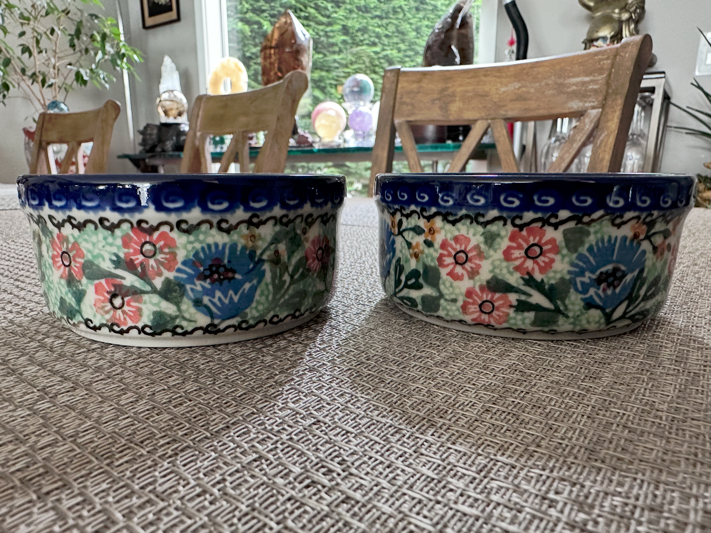 Ceramika Artystyczna – Bolesławiec Hand Made Polish Pottery - Set of 2 - Round Desert / Snack Dish – Artist Signed I. Maczka – Unikat #2448 – 4 Oz Capacity Each