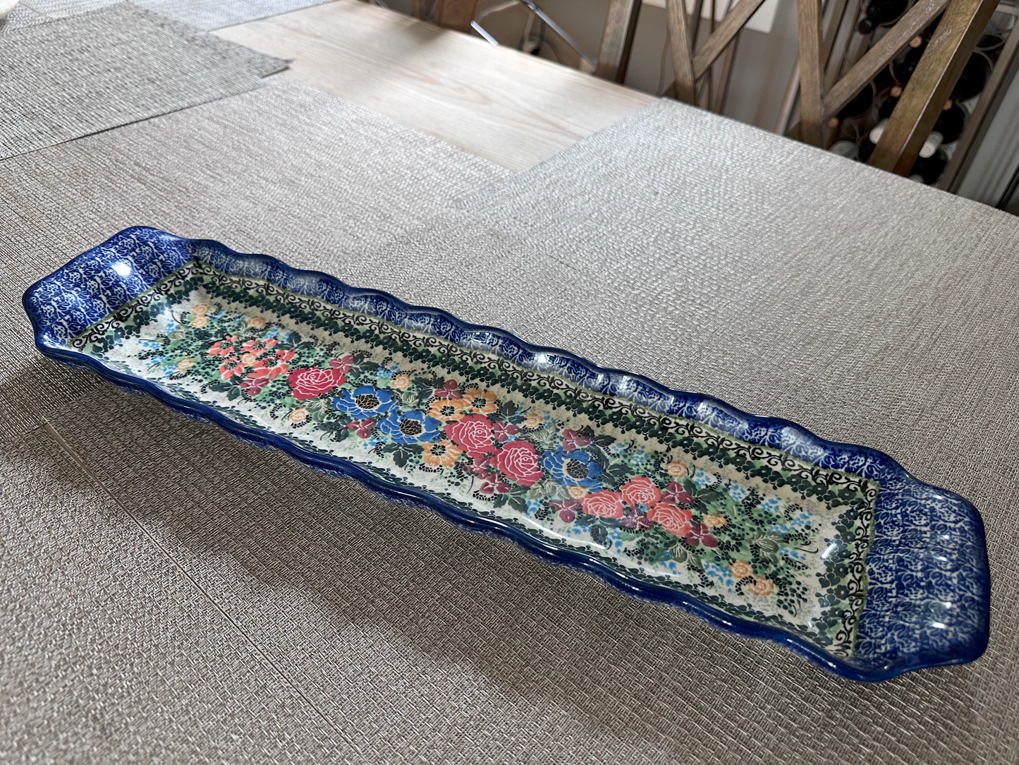 Ceramika Artystyczna – Bolesławiec Hand Made Polish Pottery - 20"(L) Serving Tray – Artist Signed M. Starzyk – Unikat #3747