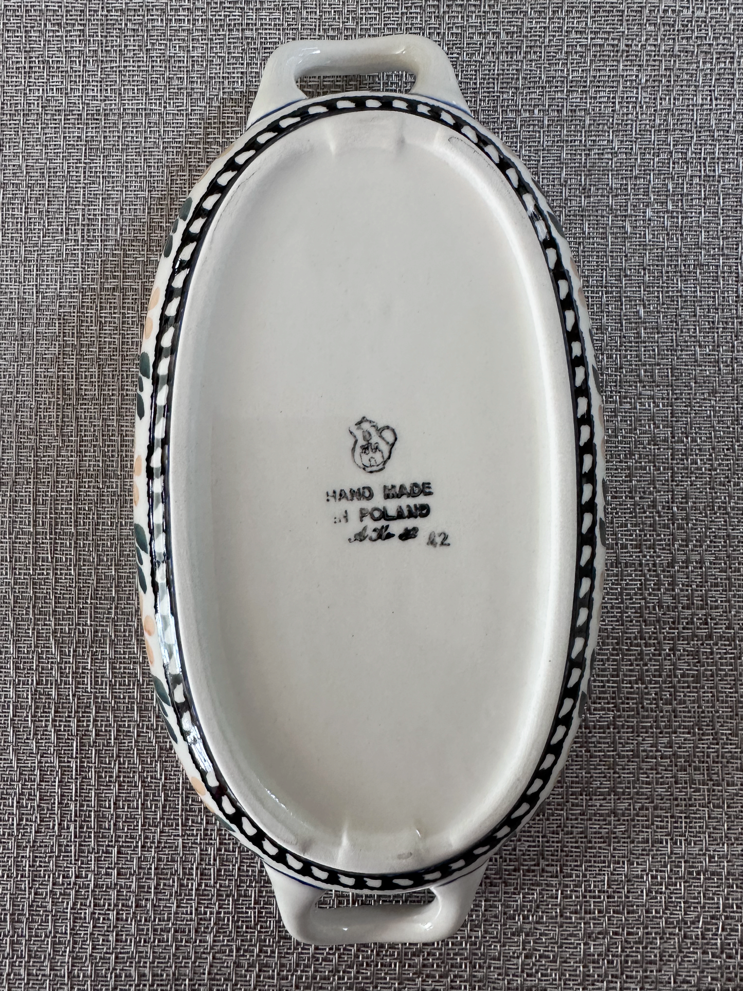 Ceramika Artystyczna – Bolesławiec Hand Made Polish Pottery - Oval Casserole / Au Gratin Baker with Handles – 8 Oz Capacity
