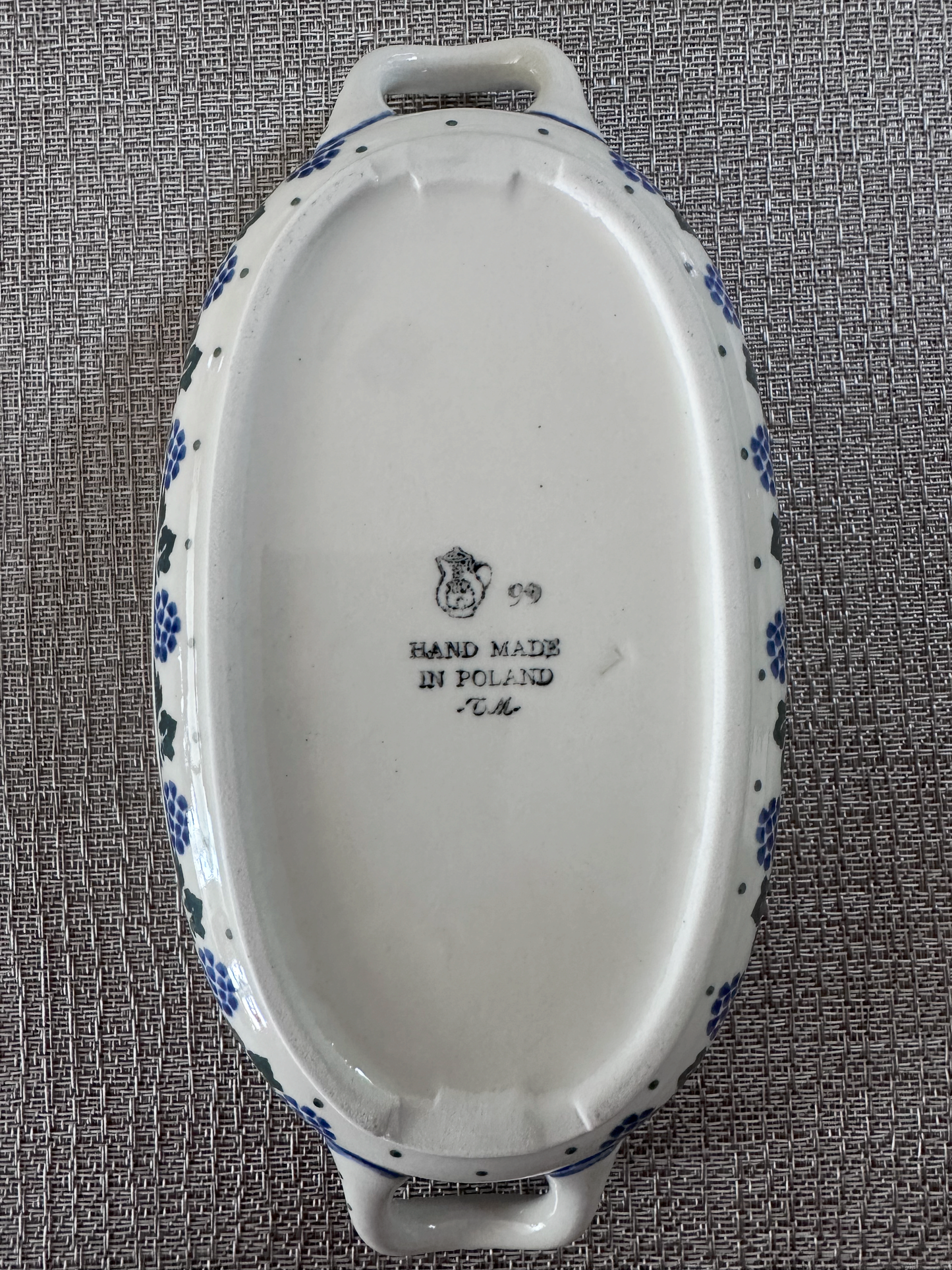 Ceramika Artystyczna – Bolesławiec Hand Made Polish Pottery - Oval Casserole / Au Gratin Baker with Handles – 8 Oz Capacity