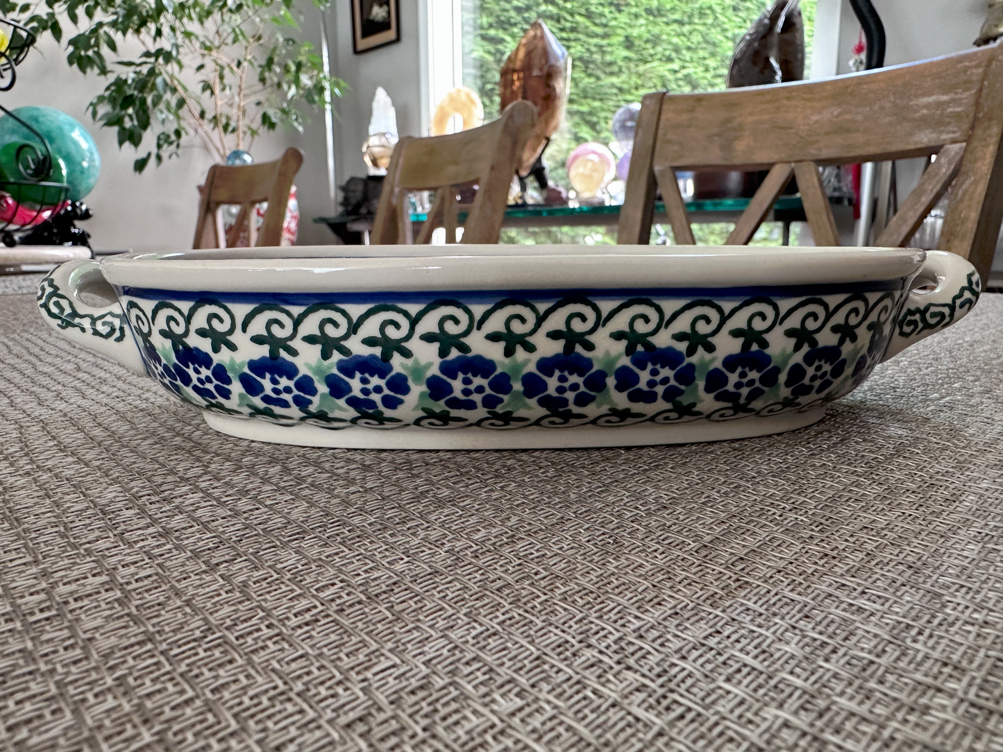 Ceramika Artystyczna – Bolesławiec Hand Made Polish Pottery - Oval Casserole / Au Gratin Baker with Handle – 8 Oz Capacity