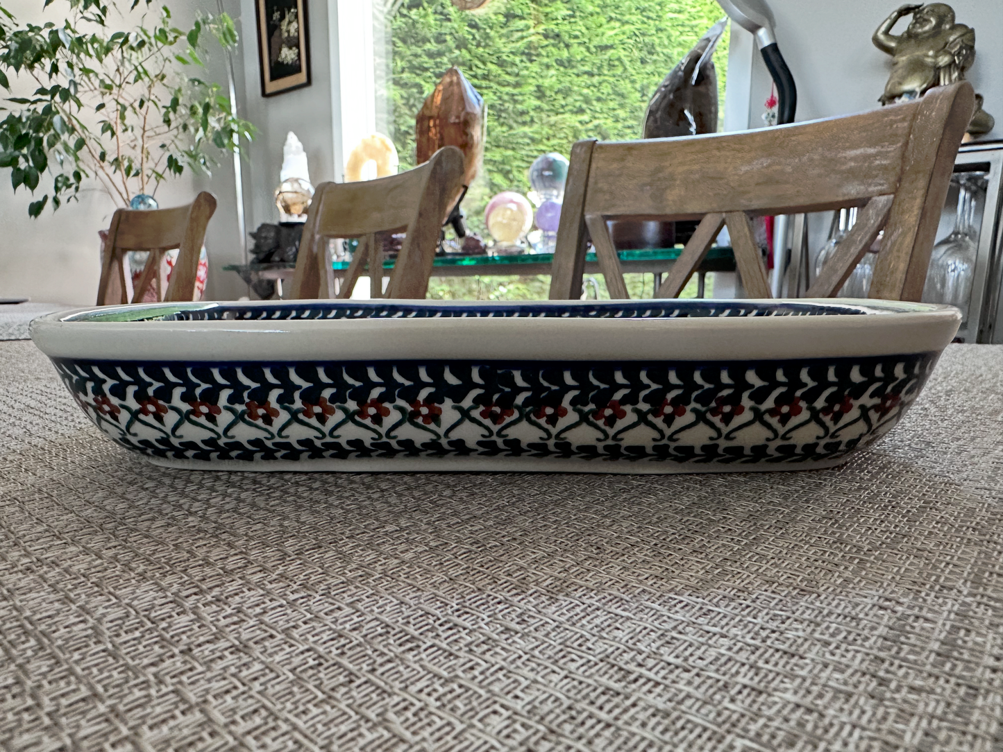 Ceramika Artystyczna – Bolesławiec Hand Made Polish Pottery - Rectangular Partitioned Serving Tray – 1 1/2"(H) x 7"(W) x 9 1/2"(L)