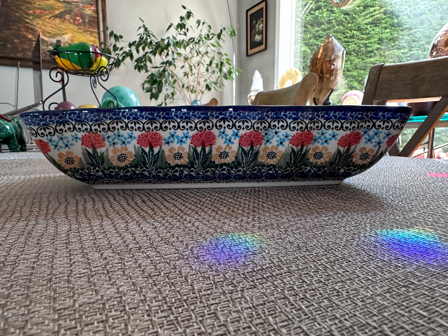 Ceramika Artystyczna – Bolesławiec Hand Made Polish Pottery - Rectangular Serving / Baking Dish – Artist Signed T. Liana – Limited Edition "Sweet Sentimental Feelings" – Unikat #4055 – 4-Cup Capacity