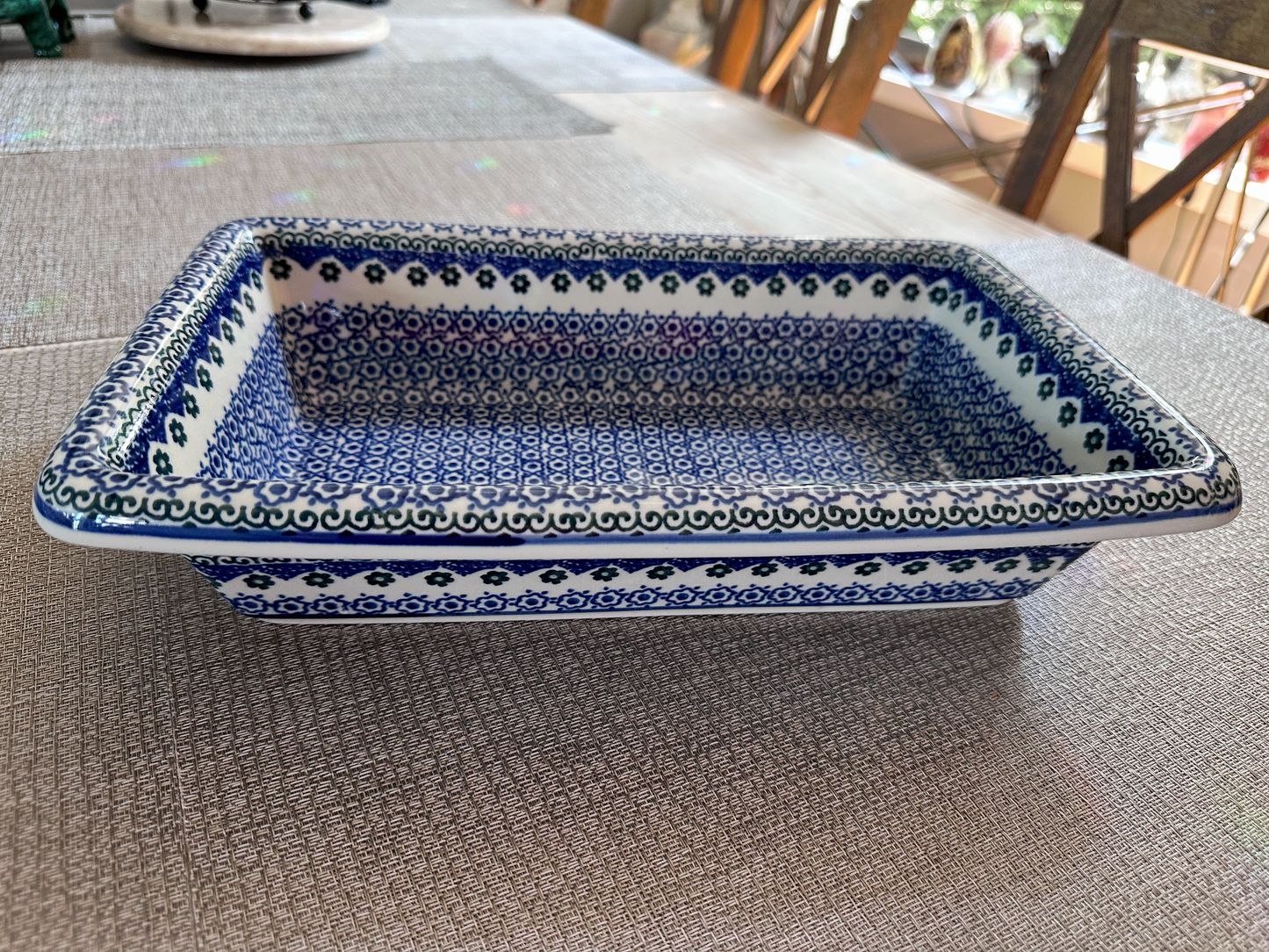 Ceramika Artystyczna – Bolesławiec Hand Made Polish Pottery - Rectangular Rolled Edge Serving / Baking Dish – 6 Cup Capacity