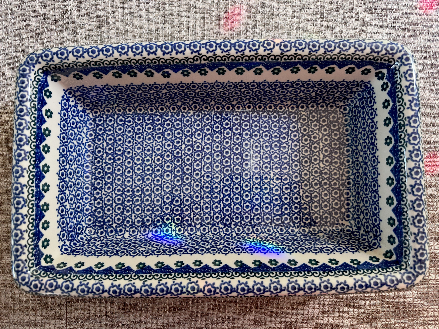 Ceramika Artystyczna – Bolesławiec Hand Made Polish Pottery - Rectangular Rolled Edge Serving / Baking Dish – 6 Cup Capacity