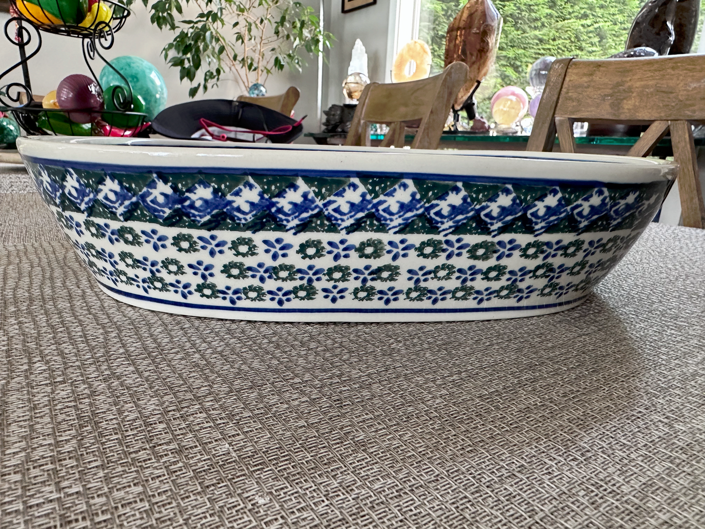 Ceramika Artystyczna – Bolesławiec Hand Made Polish Pottery – Rectangular Serving / Baking Dish – Pattern "Floral Mosquito" - 3Qt Capacity