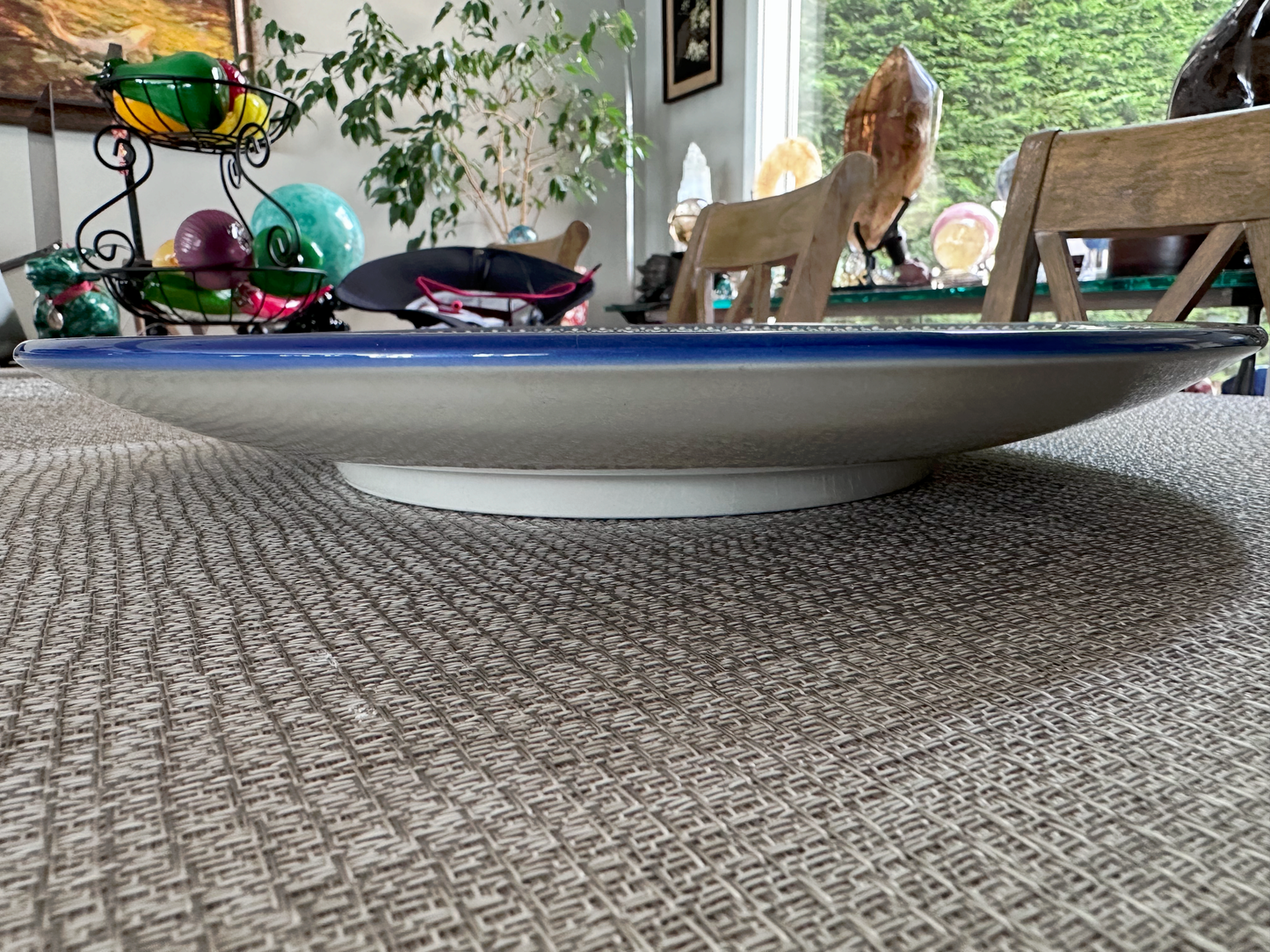 Ceramika Artystyczna – Bolesławiec Hand Made Polish Pottery - Round Serving Tray / Decorative Hanging – Artist Signed Teresa Andrukiewicz – Unikat #2082 – 14 1/4" (Dia)