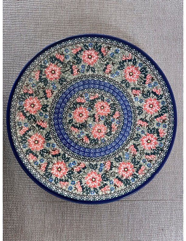 Ceramika Artystyczna – Bolesławiec Hand Made Polish Pottery - Round - Serving Platter / Decorative Hanging – Artist Signed Teresa Andrukiewicz – Unikat #2082 - 14.25" Dia