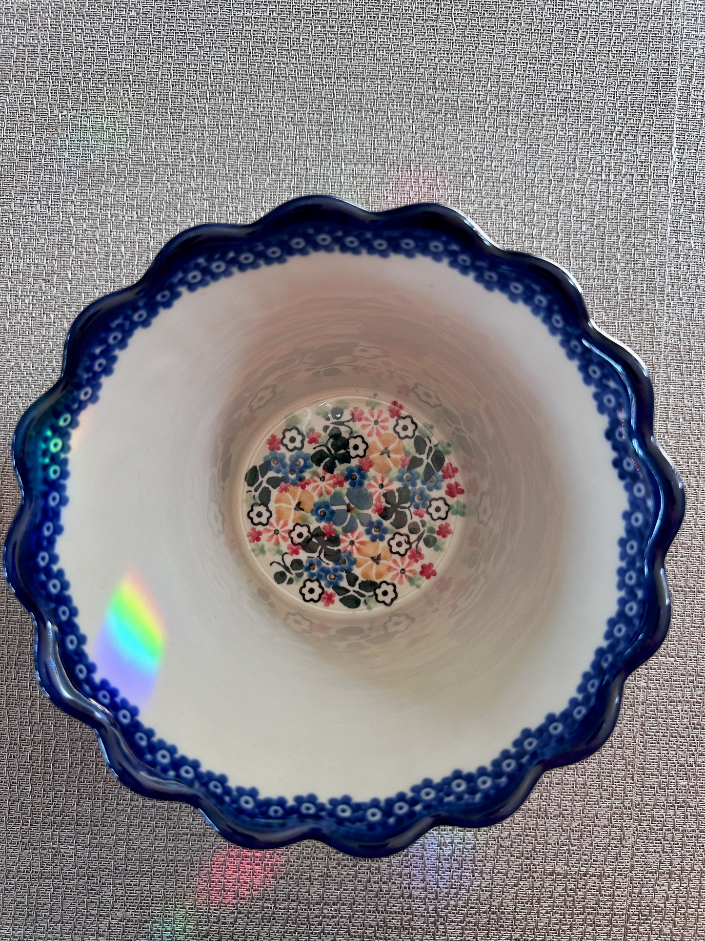 Ceramika Artystyczna – Bolesławiec Hand Made Polish Pottery - Round Flower Pot – Unikat #1589 - Artist Signed M. Starzyk – 7" Diameter