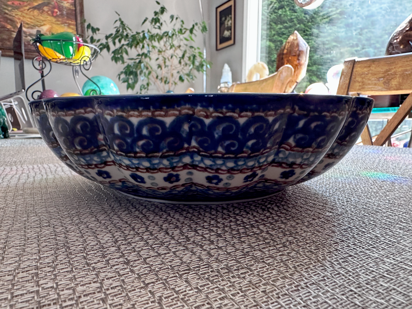 Ceramika Artystyczna – Bolesławiec Hand Made Polish Pottery - Round Scalloped Edge Serving / Quiche Dish – Artist Signed D. Cmyka – Unikat #408 – 3-Cup Capacity