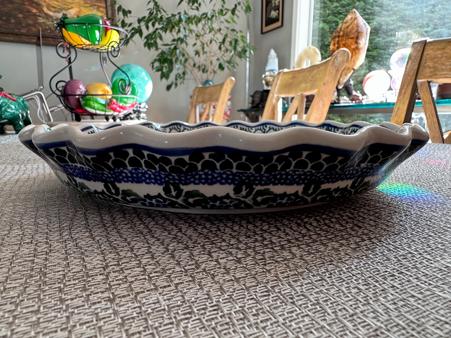 Ceramika Artystyczna – Bolesławiec Hand Made Polish Pottery - Round Scalloped Edge Pie Dish – 10.5" Diameter