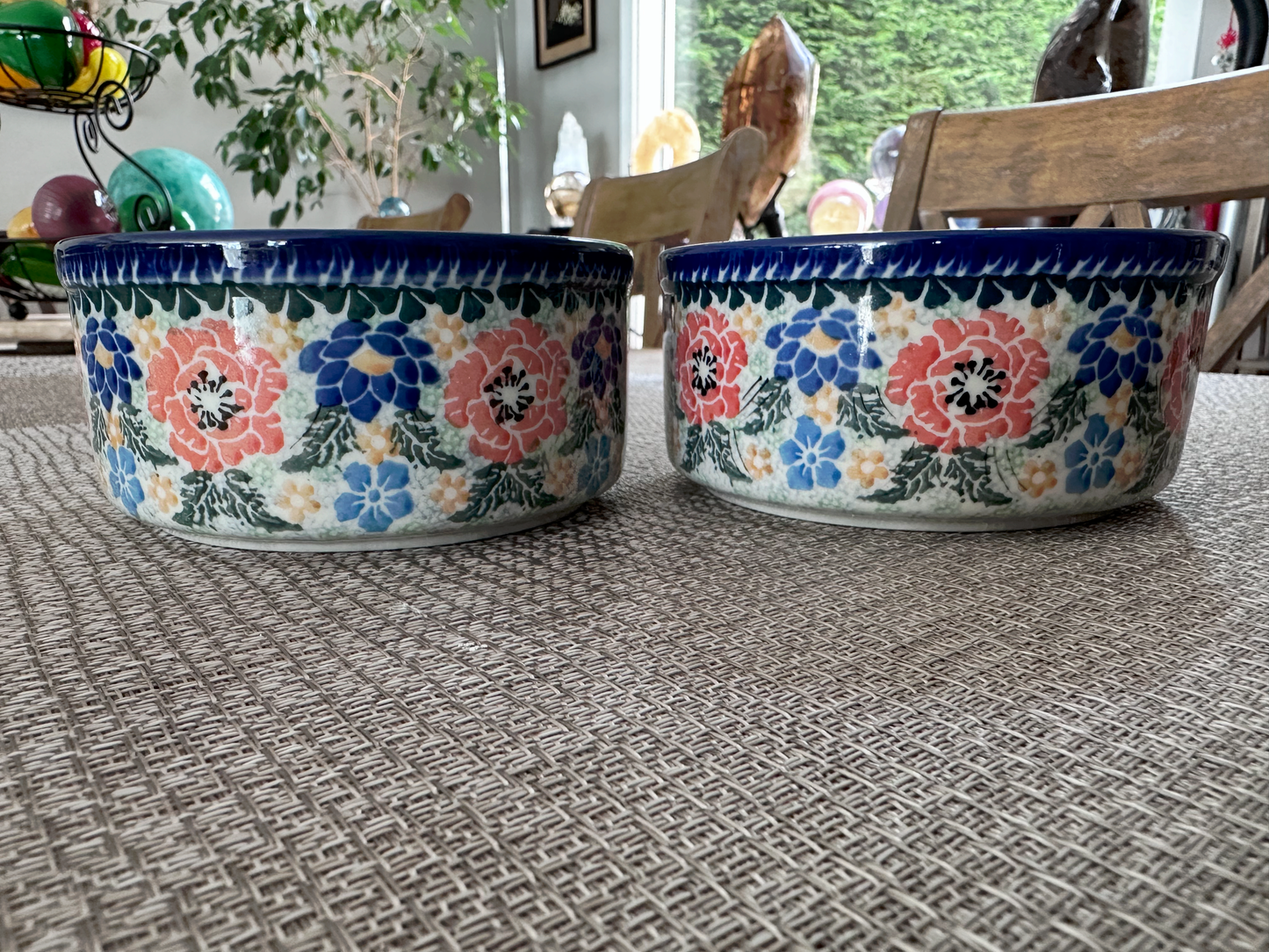 Ceramika Artystyczna – Bolesławiec Hand Made Polish Pottery - Ramekin Dish Set – Artist Signed M. Starzyk – Unikat #3145 – 1-Cup Round Ramekins (Set of 2)