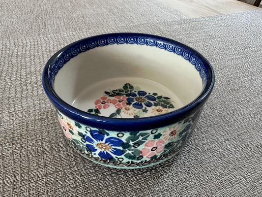 Ceramika Artystyczna – Bolesławiec Hand Made Polish Pottery - Ramekin Dish – Artist Signed M. Starzyk – Unikat #2200 – 1-Cup Round Ramekin