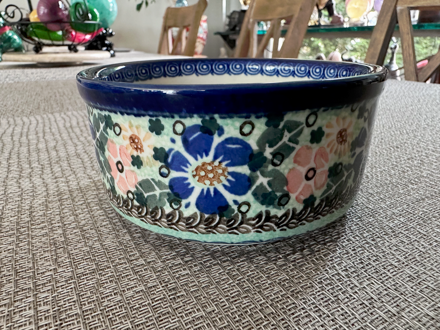 Ceramika Artystyczna – Bolesławiec Hand Made Polish Pottery - Ramekin Dish – Artist Signed M. Starzyk – Unikat #2200 – 1-Cup Round Ramekin