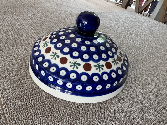 Zakłady Ceramiczne – Bolesławiec Hand Made Polish Pottery - Container Lid – “Mosquito” Pattern – 7" Diameter